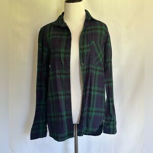 Green and Blue Flannel Small Old Navy The Classic Shirt